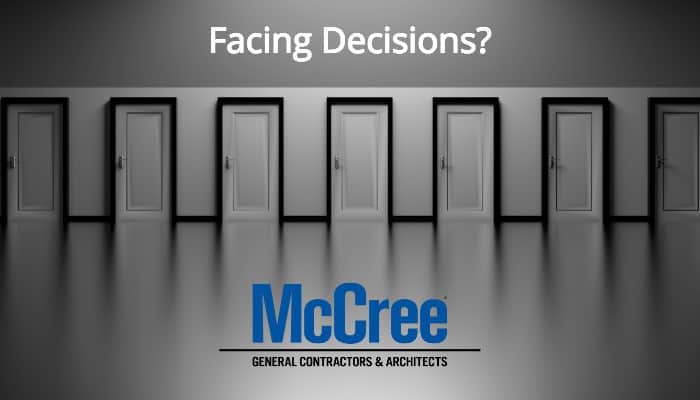 facing decisions. many doors to choose from.