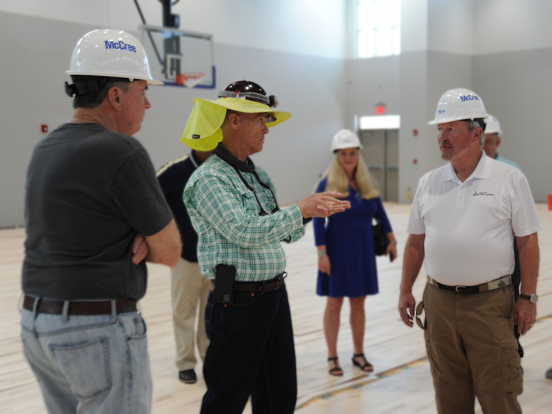 McCree General Contractors Rosemont Community Center Gym conversation with Mayor Buddy Dyer and Commissioner Robert Stuart